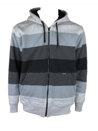 Univibe Mens Striped Zip Up Hooded Fleece Lined Jacket Univibe Mens Striped Zip Up Hooded Fleece Lined Jacket