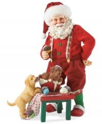 Sweet tooth Santa! Dressed in his pajamas, hat and coordinating slippers, Santa is accompanied by his two furry friends as he enjoys a tasty cupcake. Sweet tooth Santa! Dressed in his pajamas, hat and coordinating slippers, Santa is accompanied by his two furry friends as he enjoys a tasty cupcake.