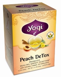 Yogi Peach DeTox, Herbal Tea Supplement, 16-Count Tea Bags (Pack of 6) Yogi Peach DeTox, Herbal Tea Supplement, 16-Count Tea Bags (Pack of 6)