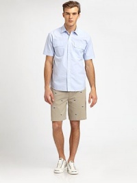 A day at the beach never looked so good; pair this vibrant button-front classic, shaped in lightweight cotton, with cotton shorts for a look that exudes effortless summer style.Button-frontChest flap pocketsCottonMachine washImported A day at the beach never looked so good; pair this vibrant button-front classic, shaped in lightweight cotton, with cotton shorts for a look that exudes effortless summer style.Button-frontChest flap pocketsCottonMachine washImported