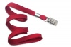 100 Red Flat Non-Breakaway Lanyards With Steel Bulldog Clip 2135-3556