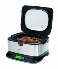 Emeril by T-fal SD500050 6-Quart Dishwasher Safe Ceramic Bowl Slow Cooker with Automatic Temperature Control Technology, Silver Emeril by T-fal SD500050 6-Quart Dishwasher Safe Ceramic Bowl Slow Cooker with Automatic Temperature Control Technology, Silver