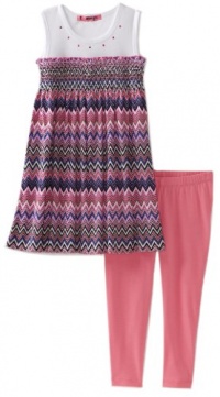Energie Girls 7-16 Smock Twofer Tank With Legging Set, Knockout Pink, Small Energie Girls 7-16 Smock Twofer Tank With Legging Set, Knockout Pink, Small
