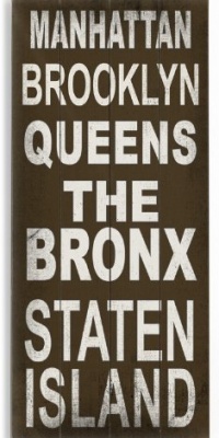 Manhattan 14x32 Artistic Planked Wood Sign by Cory Steffen Manhattan 14x32 Artistic Planked Wood Sign by Cory Steffen