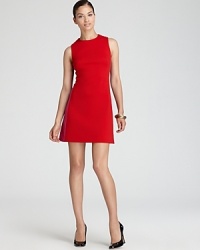 In warm, rosy hues, this two-tone ABS by Allen Schwartz shift dress lends a trend-right look in a color blocked design. In warm, rosy hues, this two-tone ABS by Allen Schwartz shift dress lends a trend-right look in a color blocked design.