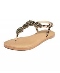 Embellished with fun rhinestones over a bit of cheetah print, the Gwyn flat sandals bring sheer fabulousness to every step this summer. Embellished with fun rhinestones over a bit of cheetah print, the Gwyn flat sandals bring sheer fabulousness to every step this summer.