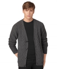 The perfect winter companion, this Calvin Klein Jeans cardigan is handsomely warm. The perfect winter companion, this Calvin Klein Jeans cardigan is handsomely warm.
