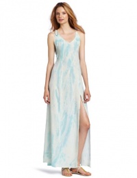 Gypsy 05 Women's Addie Tie Dye Silt Front Maxi Dress, Ocean, Small Gypsy 05 Women's Addie Tie Dye Silt Front Maxi Dress, Ocean, Small