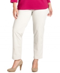 Lend polish to your casual looks with Karen Scott's plus size straight leg pants, crafted from stretch twill. (Clearance) Lend polish to your casual looks with Karen Scott's plus size straight leg pants, crafted from stretch twill. (Clearance)