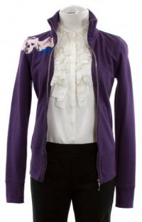 Juicy Couture Traincase Purple Long Sleeve Juicy Skull Zip Track Jacket (Petite)