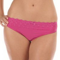 Ladies Microfiber/Spandex Thong with Embroidered Front Panel (Pack of 3, White, Fuchsia, Purple) Ladies Microfiber/Spandex Thong with Embroidered Front Panel (Pack of 3, White, Fuchsia, Purple)