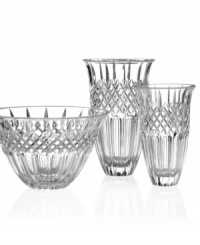Narrow flutes and a diamond grid converge in pristine Waterford crystal, gracing the Shelton vase with old-world resplendency. A beautiful host for fresh flowers in your own home – or a memorable gift for someone you love. Not shown. Narrow flutes and a diamond grid converge in pristine Waterford crystal, gracing the Shelton vase with old-world resplendency. A beautiful host for fresh flowers in your own home – or a memorable gift for someone you love. Not shown.