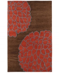 In full bloom. This artist-designed area rug from Surya features whimsical florals set in a palette of deep, rich colors. Hand-tufted from exceptionally soft New Zealand wool, the brilliant use of high and low pile adds texture and dimension. Please select a specific size for more information. In full bloom. This artist-designed area rug from Surya features whimsical florals set in a palette of deep, rich colors. Hand-tufted from exceptionally soft New Zealand wool, the brilliant use of high and low pile adds texture and dimension. Please select a specific size for more information.