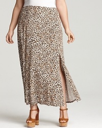 Karen Kane Plus Size Leopard Print Maxi Skirt Karen Kane Plus Size Leopard Print Maxi Skirt
