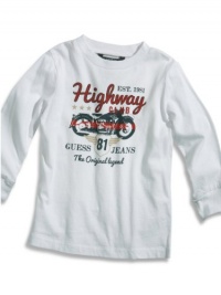 GUESS Kids Boys Baby Boy Long-Sleeve Graphic Shirt (12-2, WHITE (18M) GUESS Kids Boys Baby Boy Long-Sleeve Graphic Shirt (12-2, WHITE (18M)