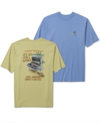 Lounge in style with this front and back logo graphic t-shirt from Tommy Bahama.