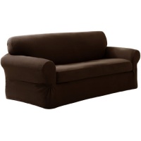 Maytex Pixel Stretch 2-Piece Slipcover Sofa, Chocolate Maytex Pixel Stretch 2-Piece Slipcover Sofa, Chocolate