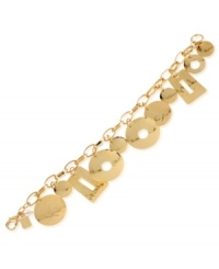 Stylish shapes take center stage in this bracelet from Robert Lee Morris. Crafted from gold-tone mixed metal, the bracelet gives a geometry lesson you're sure to enjoy. Approximate length: 7-1/2 inches. Stylish shapes take center stage in this bracelet from Robert Lee Morris. Crafted from gold-tone mixed metal, the bracelet gives a geometry lesson you're sure to enjoy. Approximate length: 7-1/2 inches.