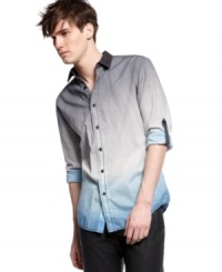 Conventional is not in your vocabulary. This top down colored shirt from Bar III is as cool and unique as your personal style. Conventional is not in your vocabulary. This top down colored shirt from Bar III is as cool and unique as your personal style.