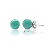 Bling Jewelry 925 Sterling Silver Turquoise Gemstone Ball Stud Earrings 6mm Bling Jewelry 925 Sterling Silver Turquoise Gemstone Ball Stud Earrings 6mm