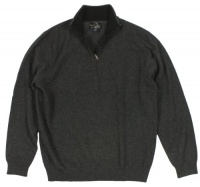 Club Room Men's Solid Quarter Zip Cashmere Mockneck Sweater (Dark Charcoal Heather Grey) Club Room Men's Solid Quarter Zip Cashmere Mockneck Sweater (Dark Charcoal Heather Grey)