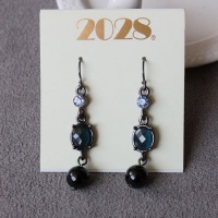 Earring 2028 Blue gem/black crystal/silver Earring 2028 Blue gem/black crystal/silver