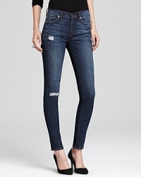 These five-pocket J Brand skinny jeans are slim, sleek and little rough around the edges--just how we like them. These five-pocket J Brand skinny jeans are slim, sleek and little rough around the edges--just how we like them.
