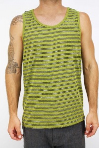 Hurley Men's Staple Shoot Stripe Green Tank-Top T-Shirt MTTTSHS-SAYL