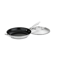 Eco-Friendly Nonstick Cookware. Exclusive Cuisinart Ceramica® Nonstick Technology is PTFE/PFOA -free. Petroleum-free ceramic-based nonstick interior helps to reduce oil consumption, makes it easy to cook low-fat meals, and preserves the environment. Professional multi-ply construction features an aluminum alloy core with Exclusive Cuisinart Ceramica® nonstick surface and an induction-ready stainless steel exterior for superior heat conductivity. Construction is suitable for all stovetops. Riveted stainless stick handles stay cool, and are made from 70% recycled stainless steel. Oven, broiler and dishwasher safe. Eco-Friendly Nonstick Cookware. Exclusive Cuisinart Ceramica® Nonstick Technology is PTFE/PFOA -free. Petroleum-free ceramic-based nonstick interior helps to reduce oil consumption, makes it easy to cook low-fat meals, and preserves the environment. Professional multi-ply construction features an aluminum alloy core with Exclusive Cuisinart Ceramica® nonstick surface and an induction-ready stainless steel exterior for superior heat conductivity. Construction is suitable for all stovetops. Riveted stainless stick handles stay cool, and are made from 70% recycled stainless steel. Oven, broiler and dishwasher safe.