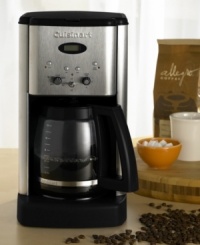 Stay in bed ten minutes longer - the coffee will brew itself! Cuisinart's sleek coffee maker delivers a bold, aromatic brew whenever you want it, maximizing flavor with its two brewing cycles and variable temperature control. Three-year limited warranty. Model DCC-1200. Stay in bed ten minutes longer - the coffee will brew itself! Cuisinart's sleek coffee maker delivers a bold, aromatic brew whenever you want it, maximizing flavor with its two brewing cycles and variable temperature control. Three-year limited warranty. Model DCC-1200.