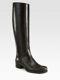 Rich Italian leather forms this timeless equestrian-inspired silhouette. Stacked heel, 1¼ (30mm)Shaft, 16½Leg circumference, 14¾Leather upperExposed side zipperLeather liningRubber trek solePadded insoleMade in Italy Rich Italian leather forms this timeless equestrian-inspired silhouette. Stacked heel, 1¼ (30mm)Shaft, 16½Leg circumference, 14¾Leather upperExposed side zipperLeather liningRubber trek solePadded insoleMade in Italy