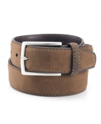 Complete your refined casual look with this suede belt from Tasso Elba. Complete your refined casual look with this suede belt from Tasso Elba.