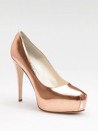 Graceful and gleaming classic pump of metallic leather on a modern hidden platform.Self-covered heel, 4¾ (120mm) Hidden platform, 1¼ (30mm) Compares to a 3½ heel (90mm) Leather lining and sole Padded insole Made in ItalyOUR FIT MODEL RECOMMENDS ordering one half size up as this style runs small. Graceful and gleaming classic pump of metallic leather on a modern hidden platform.Self-covered heel, 4¾ (120mm) Hidden platform, 1¼ (30mm) Compares to a 3½ heel (90mm) Leather lining and sole Padded insole Made in ItalyOUR FIT MODEL RECOMMENDS ordering one half size up as this style runs small.