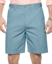 Go ahead and get comfortable. Stay stylish and feel great with these extender-waist flat front shorts from Geoffrey Beene. Go ahead and get comfortable. Stay stylish and feel great with these extender-waist flat front shorts from Geoffrey Beene.