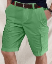 Rough up your preppy look with these cargo shorts from Tommy Hilfiger. Rough up your preppy look with these cargo shorts from Tommy Hilfiger.