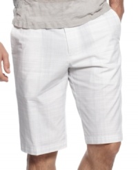Need to elevate your summer style? These linen check shorts from Calvin Klein add polish to any look. Need to elevate your summer style? These linen check shorts from Calvin Klein add polish to any look.