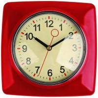 Kikkerland Retro Kitchen Wall Clock, Red Kikkerland Retro Kitchen Wall Clock, Red