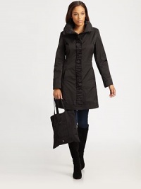 Light-as-air, water-resistant fabrication meets a chic, ruched front to create the perfect coat. It easily folds into its travel tote.Stand collarPrincess seamsFolds into included travel toteConcealed button frontWater resistantAbout 35 from shoulder to hemPolyesterMachine washImported Model shown is 5'10 (177cm) wearing US size Small. Light-as-air, water-resistant fabrication meets a chic, ruched front to create the perfect coat. It easily folds into its travel tote.Stand collarPrincess seamsFolds into included travel toteConcealed button frontWater resistantAbout 35 from shoulder to hemPolyesterMachine washImported Model shown is 5'10 (177cm) wearing US size Small.