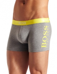 HUGO BOSS Men's Logo Boxer Brief, Grey/Yellow, Large HUGO BOSS Men's Logo Boxer Brief, Grey/Yellow, Large