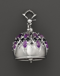 Inspired by Zen philosophy, this matte sterling silver Cathedral meditation bell from Paul Morelli is set with amethyst and black spinel. Inspired by Zen philosophy, this matte sterling silver Cathedral meditation bell from Paul Morelli is set with amethyst and black spinel.