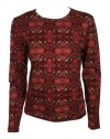 Jones New York Womens Petite Printed Long Sleeve Top