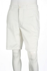 Club Room Twill Solid Off White Flat Front Walking Shorts