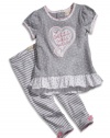 GUESS Kids Girls Baby Girl Tunic Set (12-24M), GREY (18M)