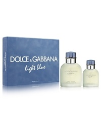 This two-piece gift set includes a 125 mL Eau de Toilette and 40 mL Eau de Toilette.Introducing Dolce&Gabbana Light Blue Pour Homme, the new fragrance for men. A refreshing blend of citrus notes combines perfectly with masculine woods and subtle spice to create a distinctive scent. This two-piece gift set includes a 125 mL Eau de Toilette and 40 mL Eau de Toilette.Introducing Dolce&Gabbana Light Blue Pour Homme, the new fragrance for men. A refreshing blend of citrus notes combines perfectly with masculine woods and subtle spice to create a distinctive scent.