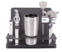 Oggi Pro Stainless-Steel 10-Piece Cocktail Shaker and Bar Tool Set Oggi Pro Stainless-Steel 10-Piece Cocktail Shaker and Bar Tool Set