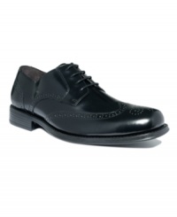 Put a little polish into your men's dress shoes when you lace up for the office in these sleek calfskin oxfords from Johnston & Murphy, handsomely detailed in a heritage wingtip style. Put a little polish into your men's dress shoes when you lace up for the office in these sleek calfskin oxfords from Johnston & Murphy, handsomely detailed in a heritage wingtip style.