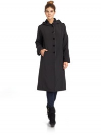 THE LOOKWater-resistant side reverses to rich wool blend layerHooded styleButton frontLong sleevesDual seam pocketsPatent piped detailsTHE FITAbout 38 from shoulder to hemTHE MATERIALSmooth side: polyester/nylonWool blend side: wool/polyesterCARE & ORIGINDry cleanImportedModel shown is 5'11 (180cm) wearing US size Small. THE LOOKWater-resistant side reverses to rich wool blend layerHooded styleButton frontLong sleevesDual seam pocketsPatent piped detailsTHE FITAbout 38 from shoulder to hemTHE MATERIALSmooth side: polyester/nylonWool blend side: wool/polyesterCARE & ORIGINDry cleanImportedModel shown is 5'11 (180cm) wearing US size Small.