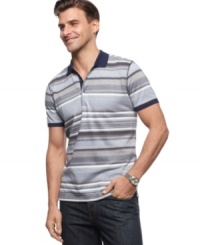 Walk the line of cool style with this striped polo from Hugo Boss BLACK. Walk the line of cool style with this striped polo from Hugo Boss BLACK.