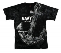 Rothco Vintage Black Navy Anchor Print T-Shirt Rothco Vintage Black Navy Anchor Print T-Shirt