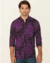 Guess Men's Slim Fit Discharge Floral Shirt